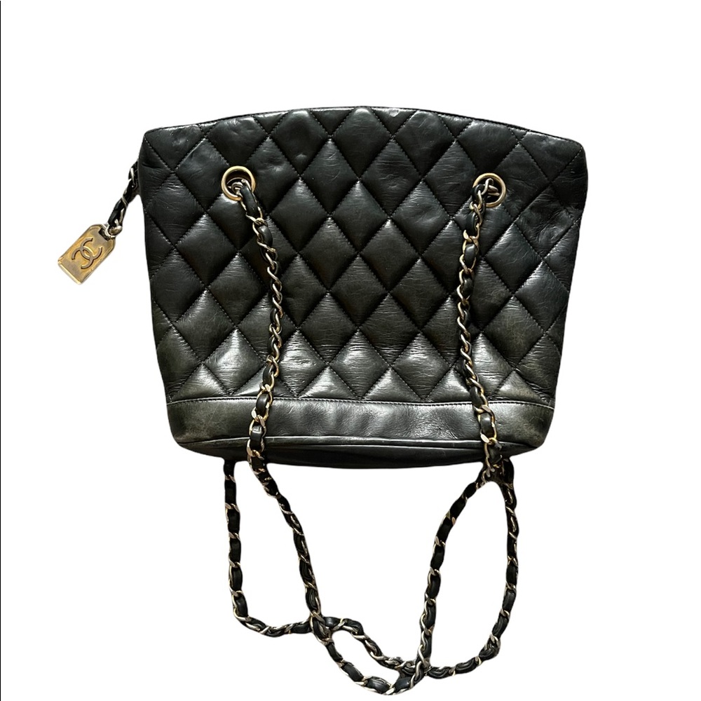 Chanel cambon vintage 31 rue quilted forest green lamb skin shoulder bag